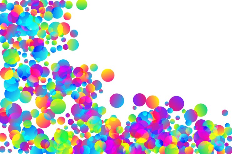Vector fondo vectorial de dispersión de confeti de fiesta moderna decoración de cumpleaños de partículas redondas de arco iris explosión sorpresa de confeti volador ilustración de decoración de evento de premio humor feliz