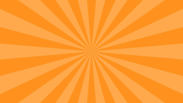 Fondo vectorial de efecto de ráfaga de luz naranja plana simple