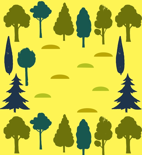 Fondo vectorial con elementos de bosque de otoño