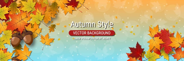 Fondo vectorial de estilo de otoño