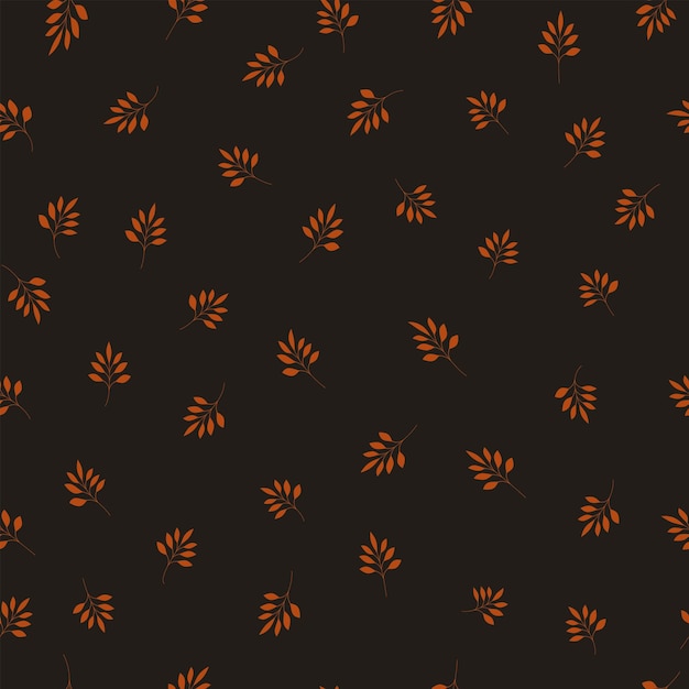 Fondo vectorial floral vintage con ramas y hojas Cottagecore patrón botánico sin costuras impresión retro simple para tela textil para el hogar y bienes