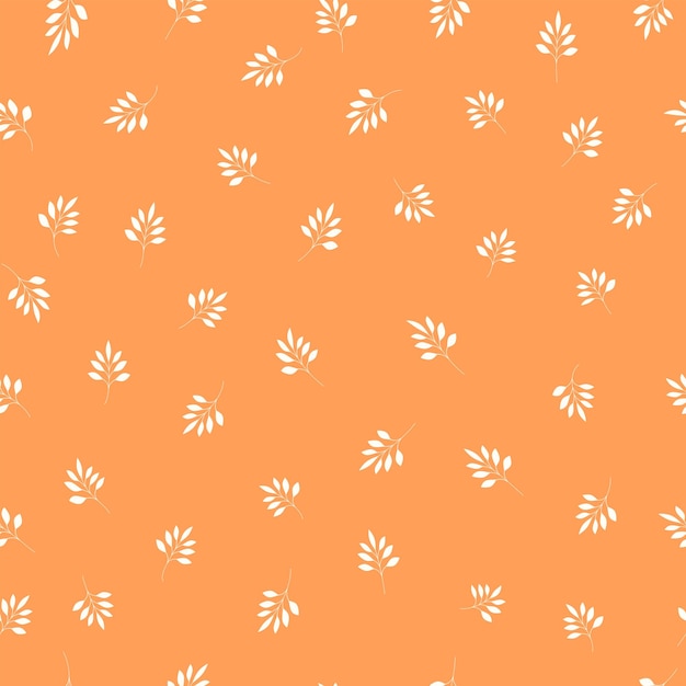 Fondo vectorial floral vintage con ramas y hojas Cottagecore patrón botánico sin costuras impresión retro simple para tela textil para el hogar y bienes