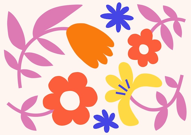 Fondo vectorial de flores simples Textura floral abstracta de la primavera