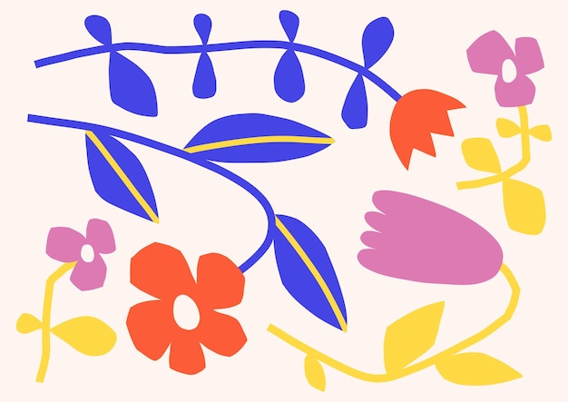 Fondo vectorial de flores simples Textura floral abstracta de verano