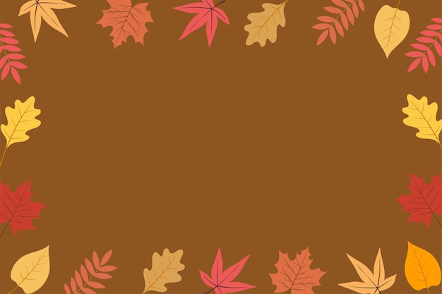 Fondo vectorial del follaje de otoño hojas de otoño papel tapiz de otoño dibujado a mano ilustración vectorial