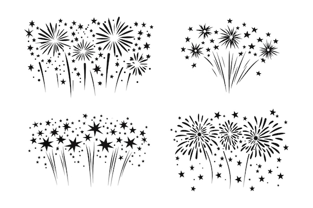 Fondo vectorial de fuegos artificiales