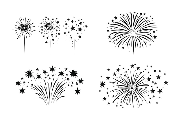 Fondo vectorial de fuegos artificiales