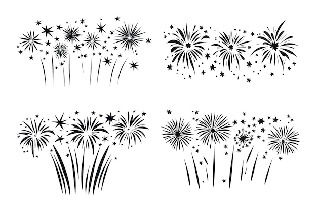 Fondo vectorial de fuegos artificiales