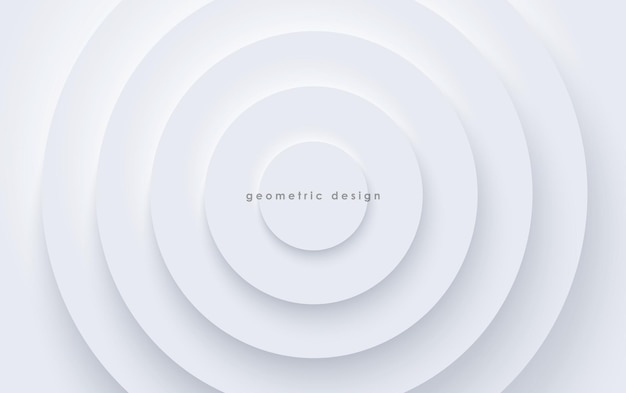 Fondo vectorial geométrico abstracto blanco con círculos y sombras Diseño vectorial ligero