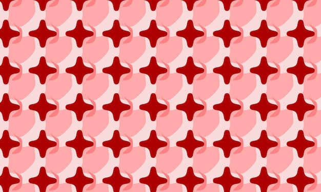 Fondo vectorial geométrico sin costuras con patrón de cruz roja y rosa