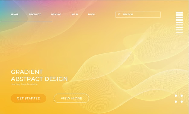 Fondo vectorial de gradiente amarillo suave y vibrante para la página de aterrizaje del sitio web