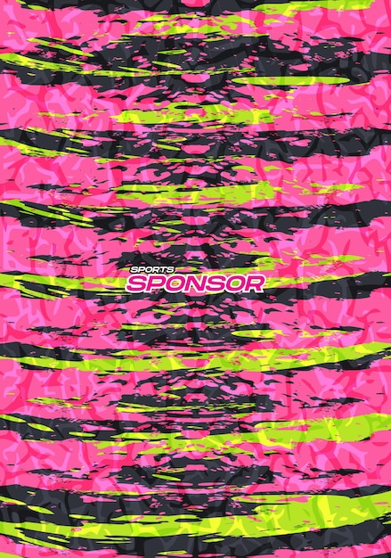 Fondo vectorial grunge verde neón rosa para camiseta de carreras