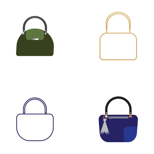 El fondo vectorial del icono de la bolsa de la mujer