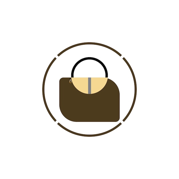 El fondo vectorial del icono de la bolsa de la mujer