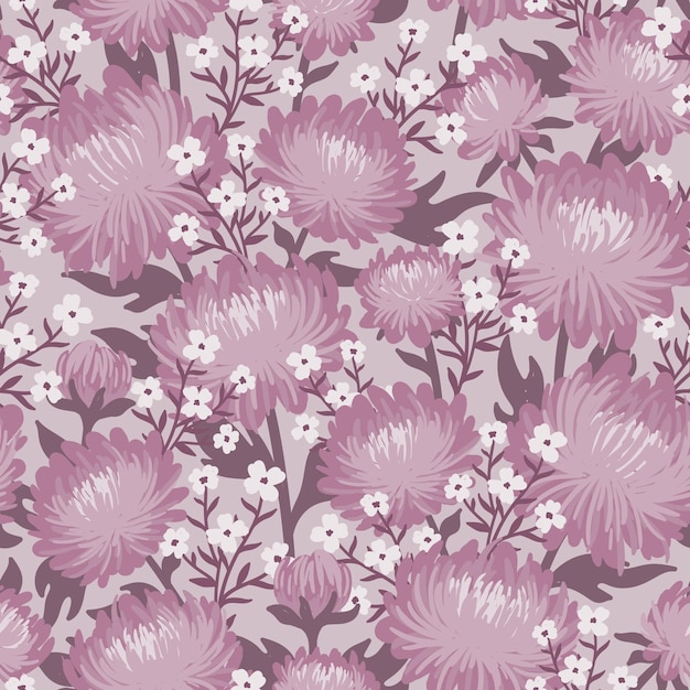 FONDO VECTORIAL INCONSÚTIL CON DELICADAS PEONÍAS ROSAS Y GYPSOPHILA BLANCO