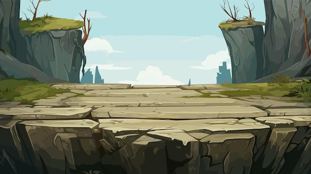 Fondo vectorial de juegos paisaje videojuego fantasía papel de pared carteles de montaña controlador