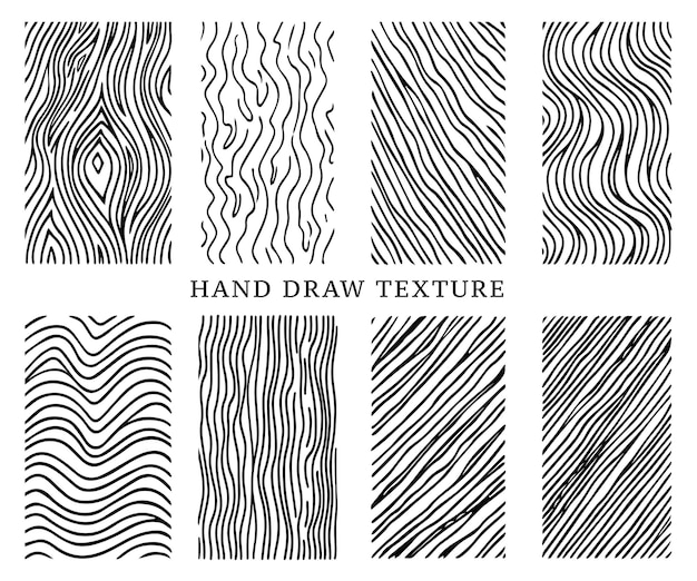 Fondo vectorial de líneas dibujado a mano en color negro