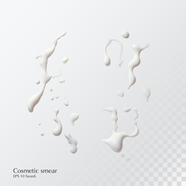 fondo vectorial de manchas cosméticas Ilustración 3D realista del producto cosmético
