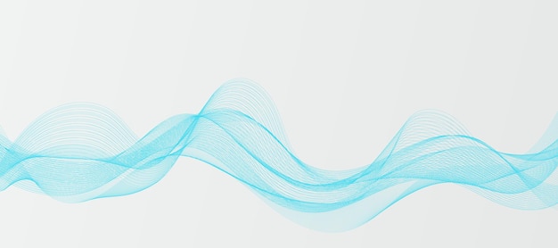 Fondo vectorial moderno con líneas onduladas de humo azul