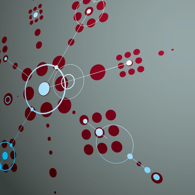 Fondo vectorial modular Bauhaus 3d, creado a partir de figuras geométricas como círculos y líneas. Lo mejor para usar como póster publicitario o diseño de pancartas. Esquema mecánico abstracto rojo.