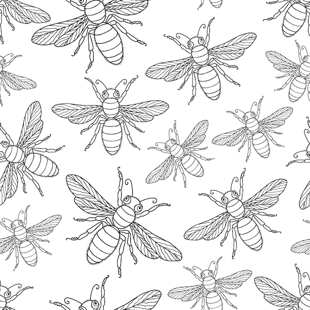 Fondo vectorial de las moscas dibujadas