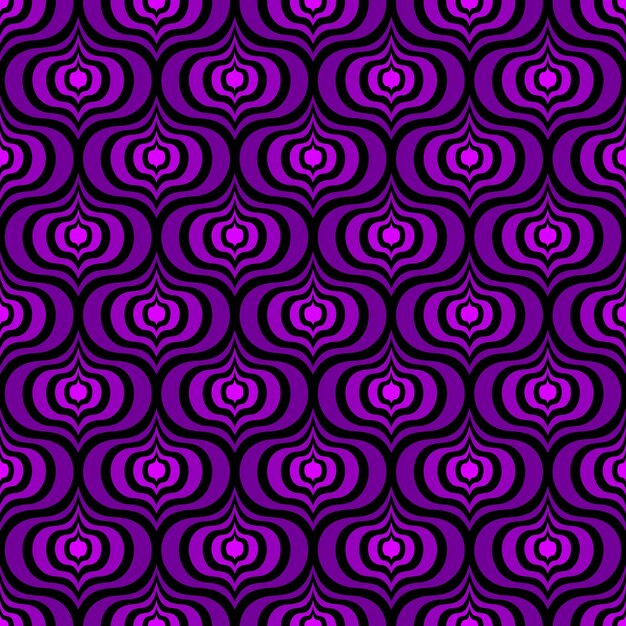 FONDO VECTORIAL NEGRO INCONSÚTIL EN ESTILO ART DECO CON ELEMENTOS ABSTRACTOS LILA