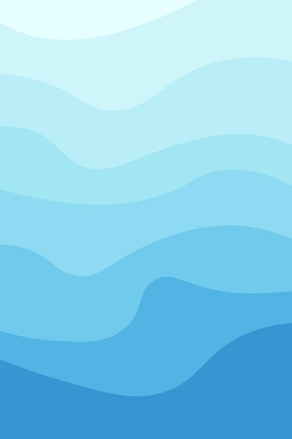 Fondo vectorial con olas azules del mar