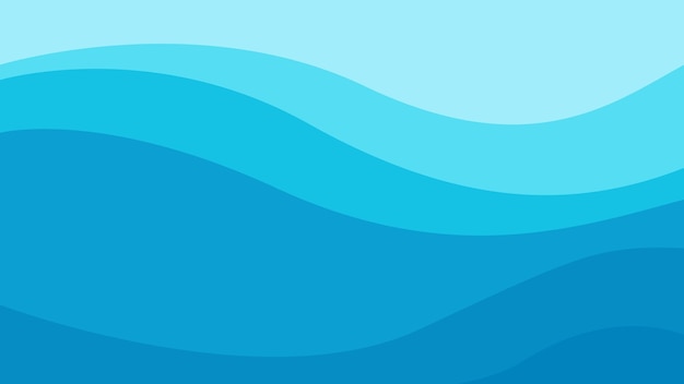 Fondo vectorial de ondas azules abstractas mínimas con formas onduladas geométricas