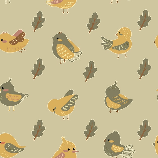 El fondo vectorial de los pájaros Boho sin costuras