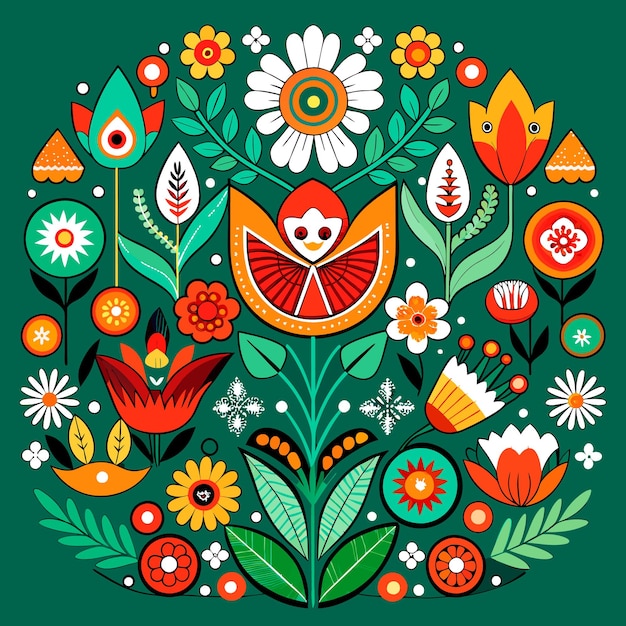 Fondo vectorial del patrón de diseño colorido escandinavo