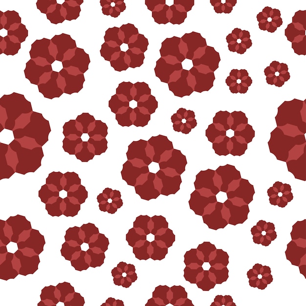 Fondo vectorial de patrón floral rojo sin costuras