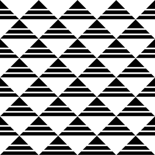 Fondo vectorial patrón geométrico triángulo blanco y negro y patrón a rayas patrón decorativo para papel tapiz muebles decoración interior tela de moda patrón vectorial diseño moderno