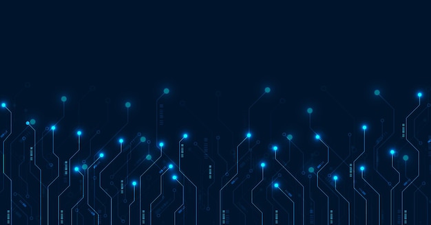 Fondo vectorial de la placa de circuitos Tecnología de hardware electrónico de la placa base
