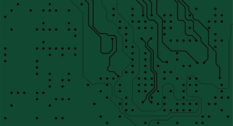 Vector fondo vectorial de la placa de circuitos tecnología de hardware electrónico de la placa base