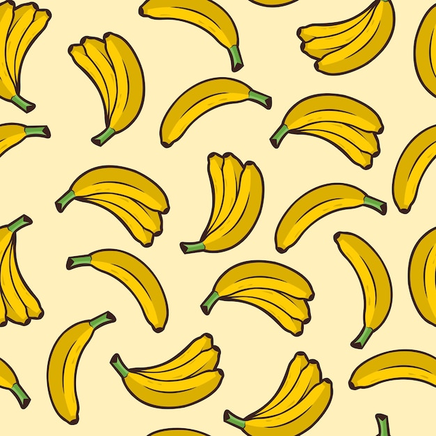 fondo vectorial de plátano patrón sin costuras