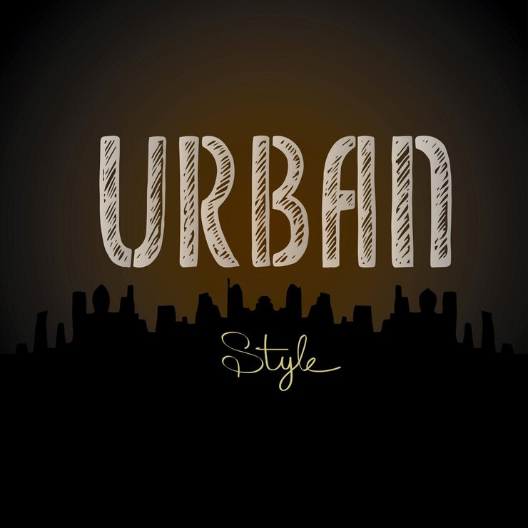 Vector fondo vectorial de silueta de palabra urbana de la ciudad