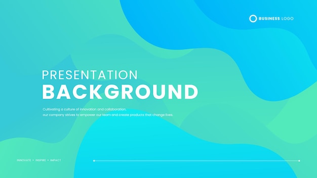 Fondo vectorial simple verde y azul con ondas abstractas y formas líquidas plantilla de fondo de presentación