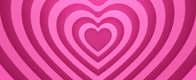 El fondo vectorial del túnel del corazón del amor psicodélico