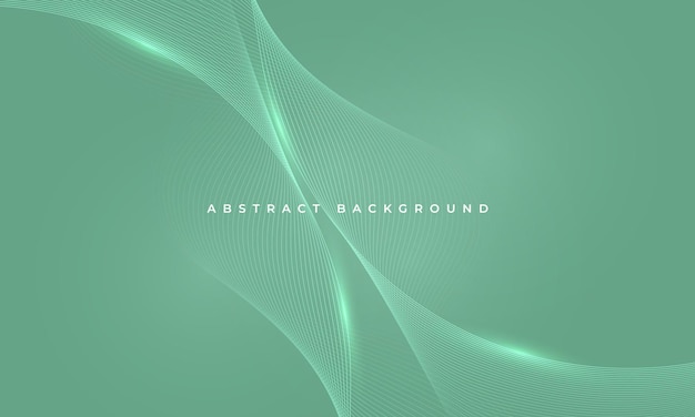 Fondo vectorial turquesa abstracto con líneas onduladas verdes brillantes