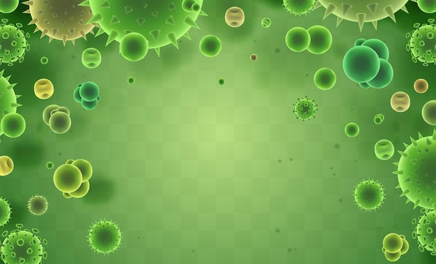 Fondo vectorial de virus y bacterias