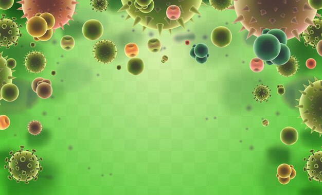 Fondo vectorial de virus y bacterias