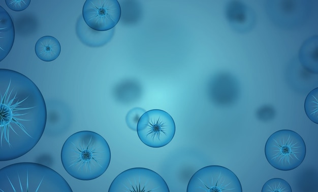 Fondo vectorial de virus y bacterias