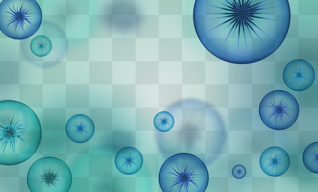 Fondo vectorial de virus y bacterias