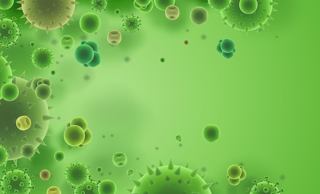 Fondo vectorial de virus y bacterias