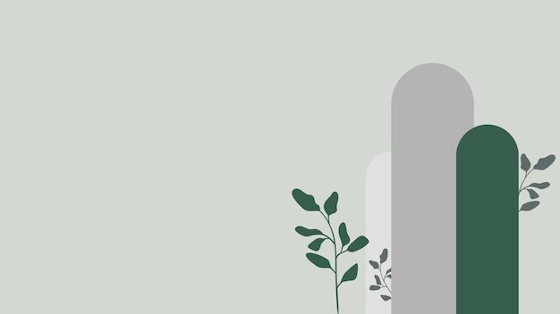 Vector fondo vegetal mínimo con diseño mínimo en color verde de la naturaleza