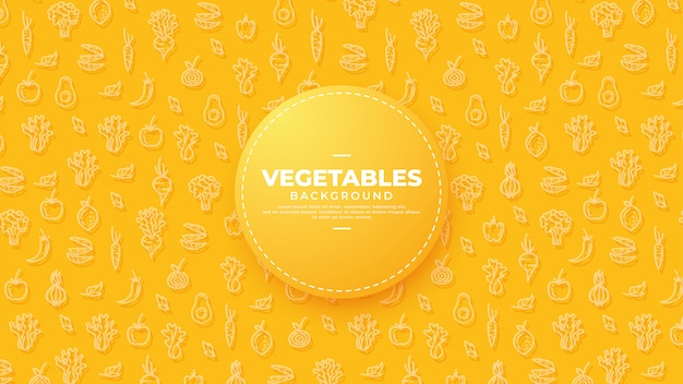 Vector fondo de vegetales con color naranja.