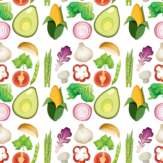 Fondo de vegetales frescos sin costuras