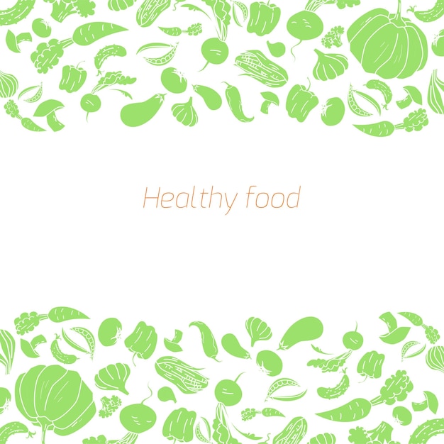 Fondo de vegetales verdes de marcador de posición de texto