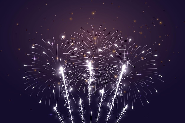 Fondo de la vela de año nuevo con chispas Ilustración vectorial realista