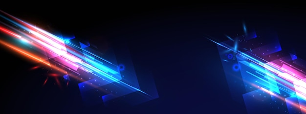 Fondo de velocidad futurista abstracto con efecto de luz brillante